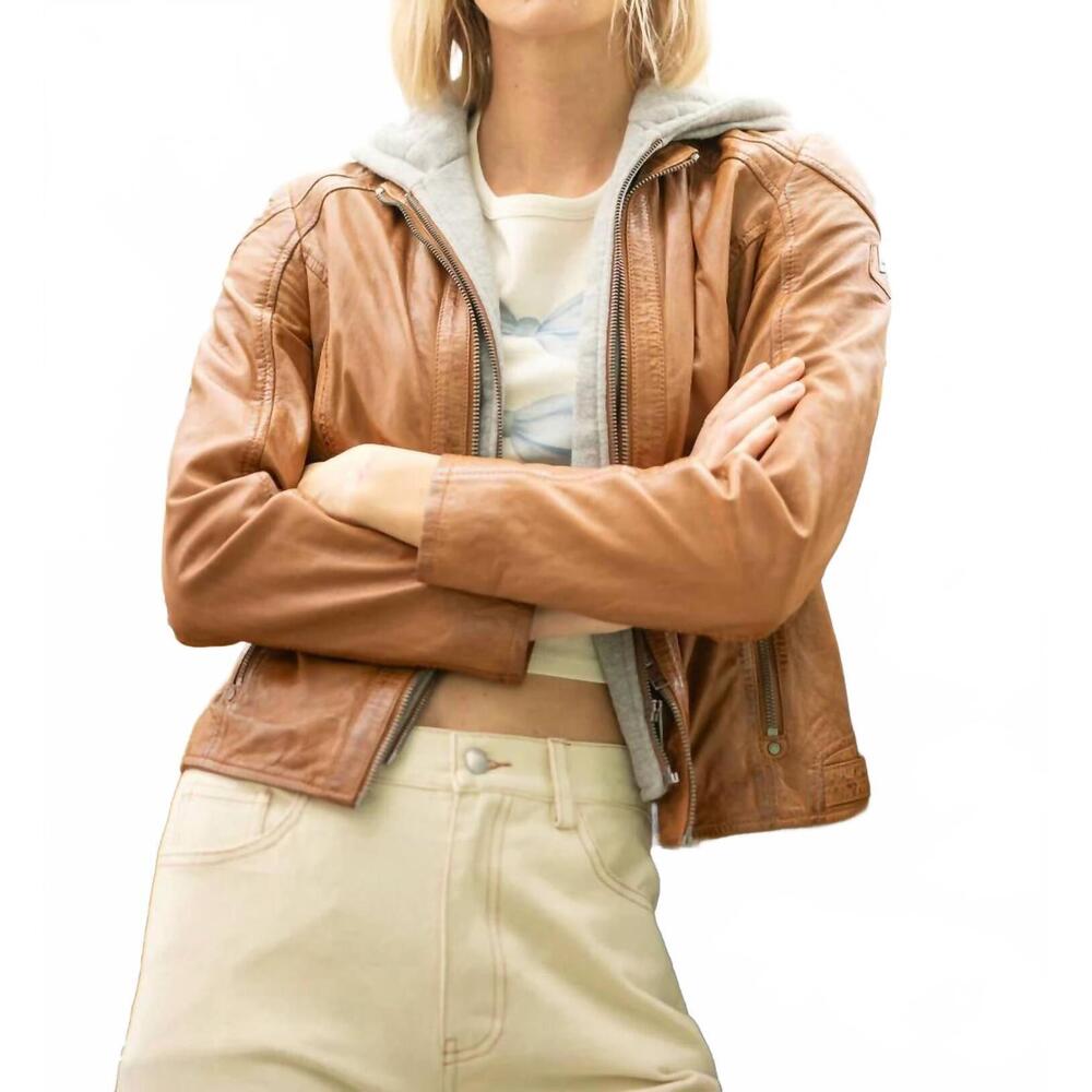 NEW MAURITIUS allice leather jackets in cognac